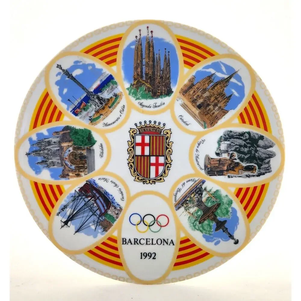 Barcelona 1992 Olympics Commemorative Souvenir Plate Sagrada Familia Spain 9.5